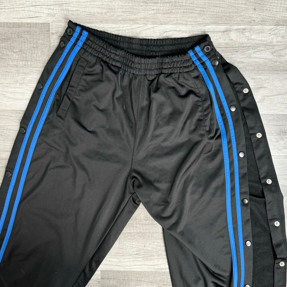 Vintage 90s Y2K Brake Tear Away Track Pants Side Stripe Blue Black Size Large - Picture 2 of 6
